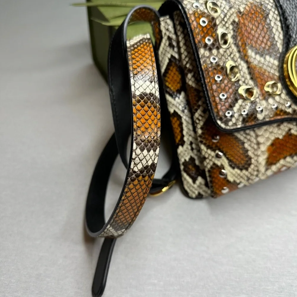๐๏ธ๐๏ธ GUCCI ARLI EMBELLISHED PYTHON SHOULDER BAG ๐ฅ๐ฅ RARE ๐ฅ๐ฅ - Picture 12 of 16